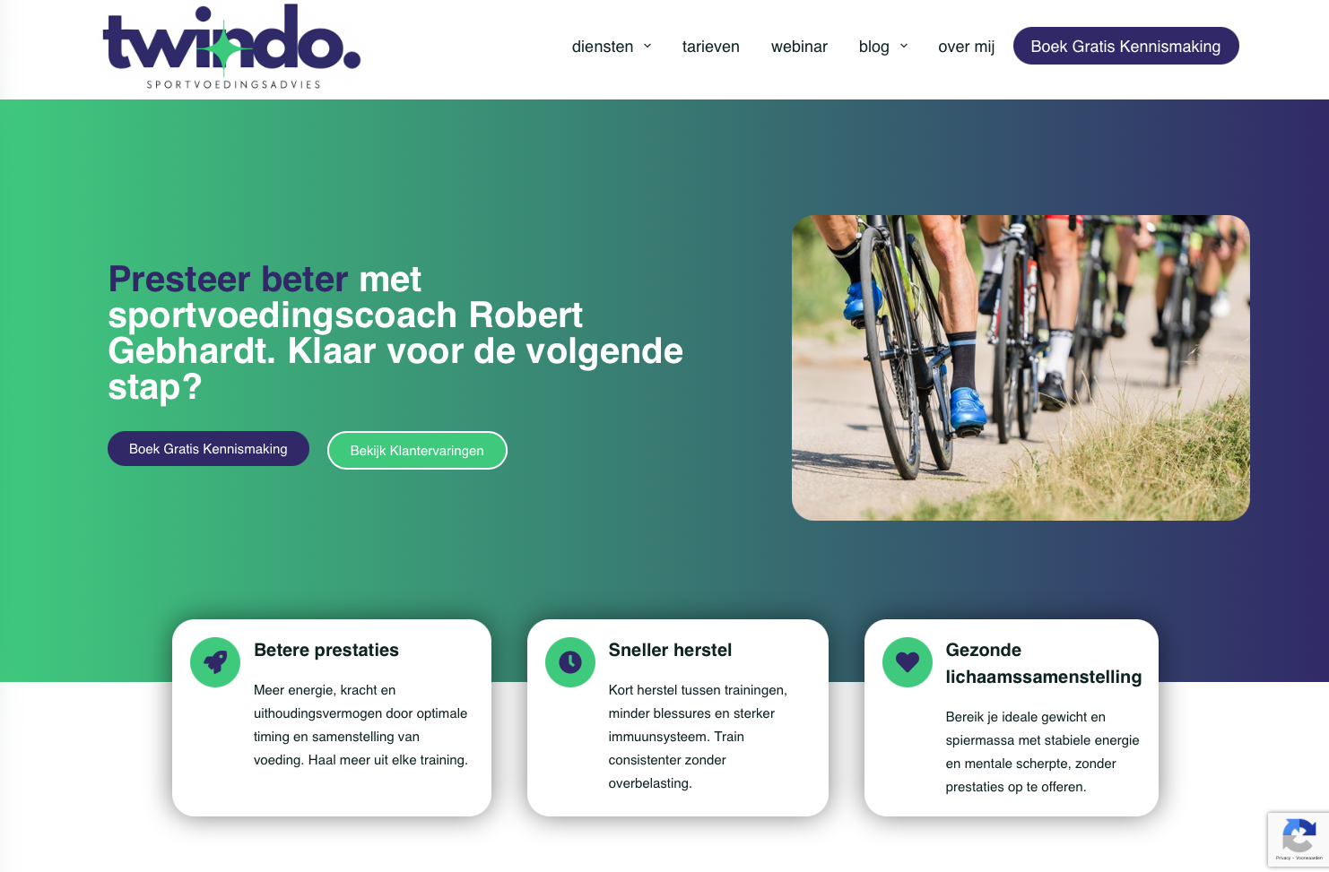 Volledige homepage in desktop view - hero sectie tot eerste fold