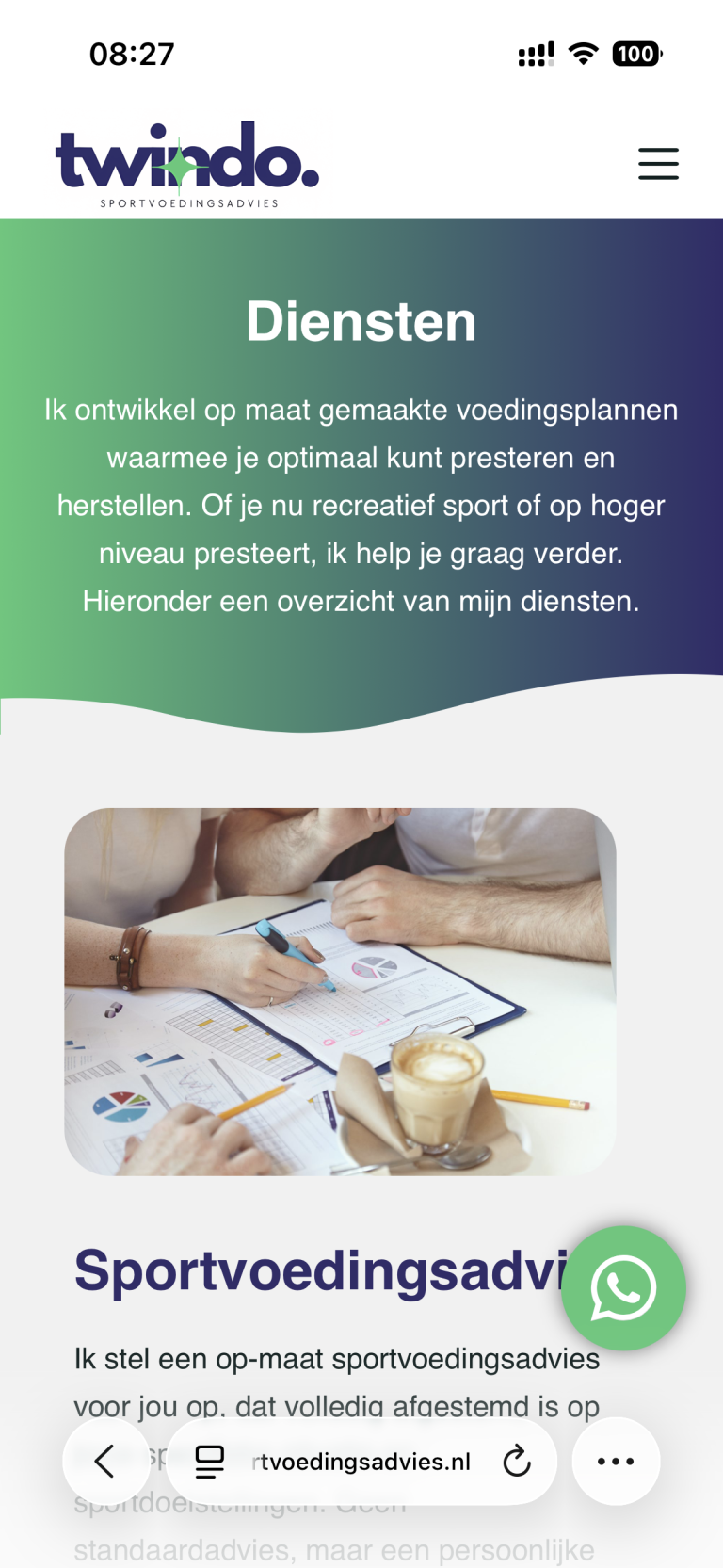 mobiel screenshot sport webdesign 3